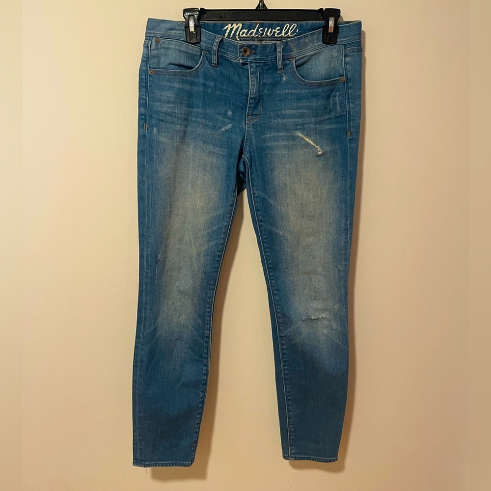 Madewell Women's Light Blue Vintage Style Distressed Ankle Jeans Size 28/6